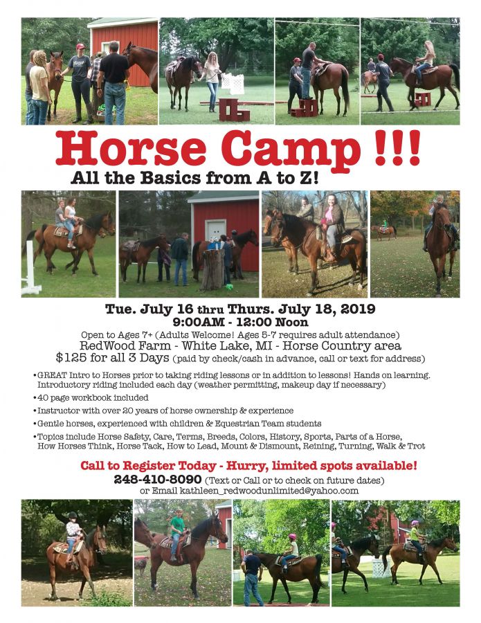 Horse Camp - All the Basics A to Z! - Horse Camp in White Lake, Michigan